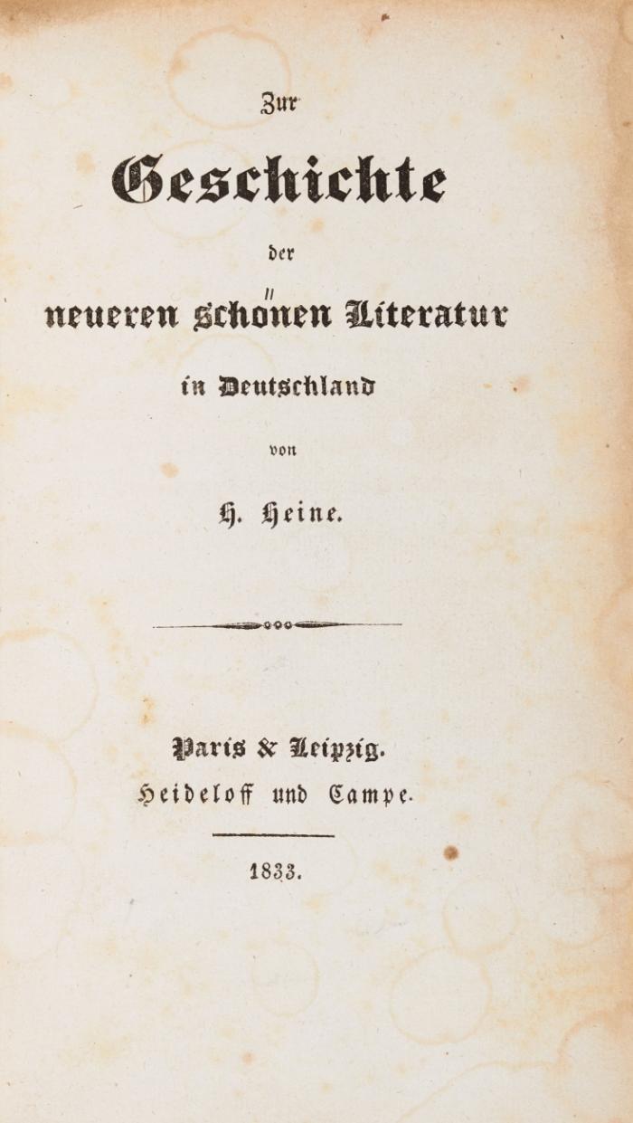 Zur Geschichte der neueren schönen Literatur in Deutschland. 2 Tle. in 1 Bd.