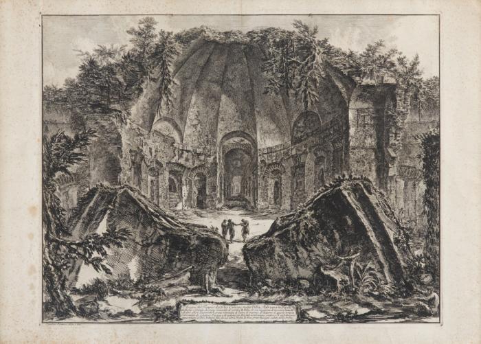 Avanzi del Tempio del Dio Canopo nella Villa Adriana in Tivoli (Hadriansvilla: Der Canopus). 1768