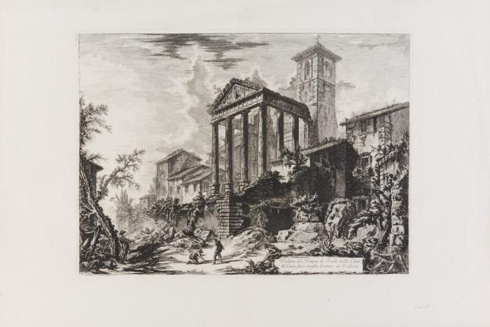 Veduta del Tempio di Ercole nella Città di Cora, dieci miglia lontano da Velletri (Der sogenannte Herkulestempel bei Cori).