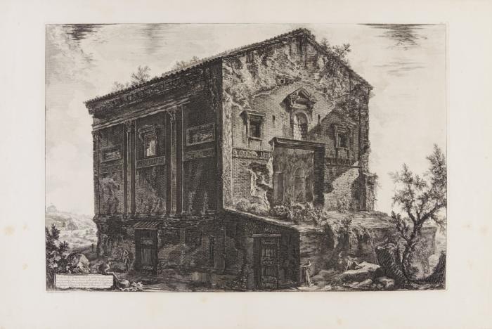 Veduta del Tempio delle Camene (Tempel der Camenae, auch Tempel des Deus Ridiculus). 1773.