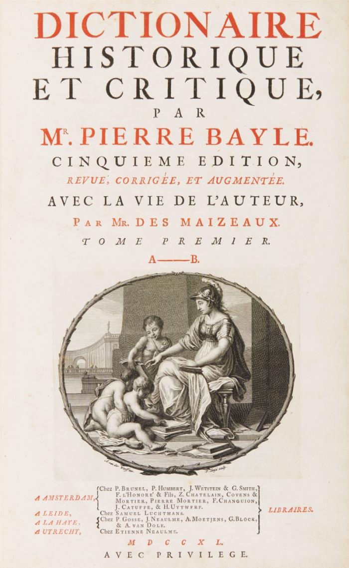 Dictionaire Historique et Critique. 5. Aufl. 4 Bde.