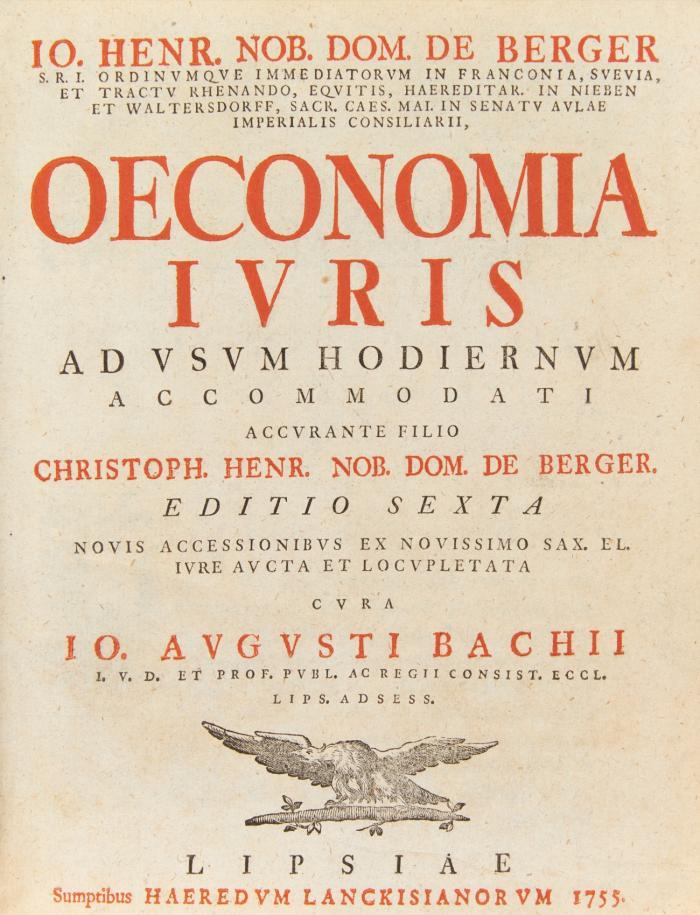 Oeconomia ivris. 6. Auflage.