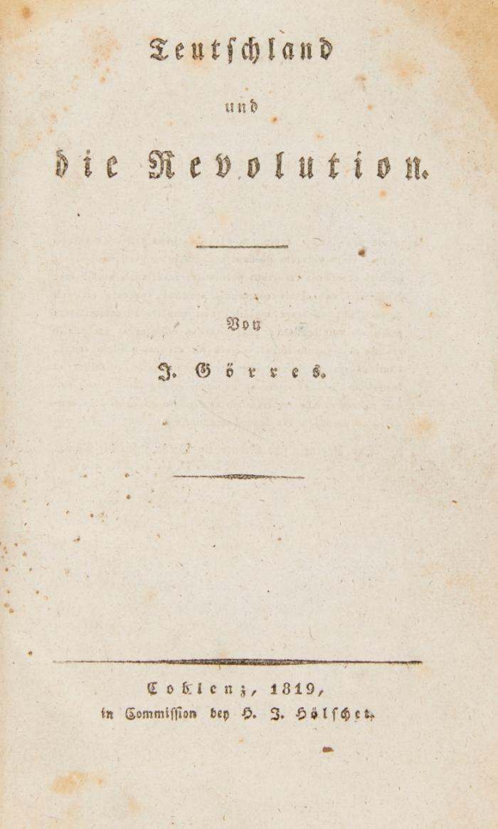 Teutschland und die Revolution.