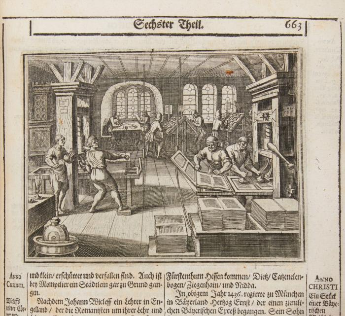 Historische Chronica, oder Beschreibung der fürnehmsten Geschichten so sich von Anfang der Welt biß auf das Jahr Christi 1619 zugetragen. Nach Außtheilung der vier Monarchien ... 8 Tle. in 1 Bd.