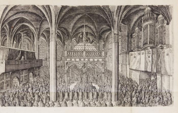 Beschribung der Begrebnüs weilandt des ... Herren Johan-Wilhelm hertzogen zu Gulich Cleve und Berg ... Christseliger Gedechtnis der letzte aus diesem fürstlichem stam welche gehalten worden zu Düsseldorf den 30 Octobris Anno 1628 nach dem Ihre Fürst. Gnade Leichnam beij de 20 Jahr nach dero seligen Absterben in der Hoff Capellen alda oben der Erden unbegraben gestanden.