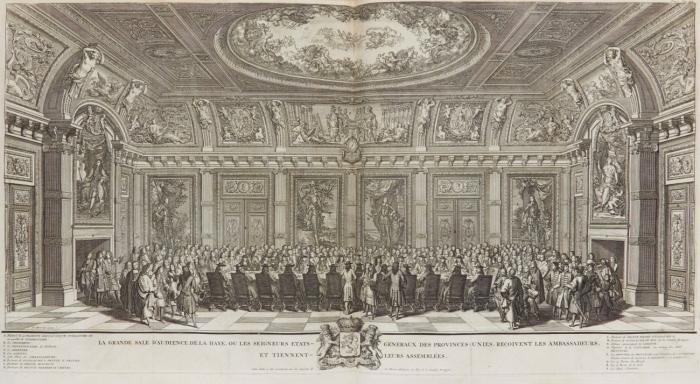 Histoire des Provinces-Unies des Pays-Bas depuis la Naissance de la Republique jusqu'à la Paix d'Utrecht & le Traité de la Barriere conclu en 1715. Avec les principales medailles et leurs explication. 4 Tle. in 2 Bdn.