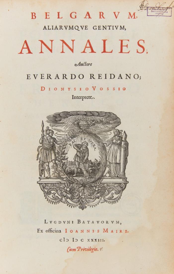 Belgarum aliarumque gentium, annales. Dionysio Vossio interprete.