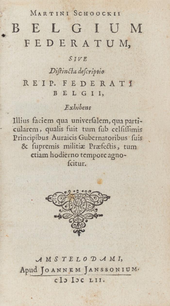 Belgium federatum, sive Distincta descriptio reip. federati Belgii.