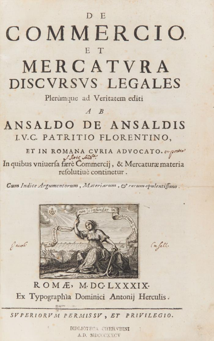 De commercio et mercatura discursus legales plerumque ad veritatem editi.