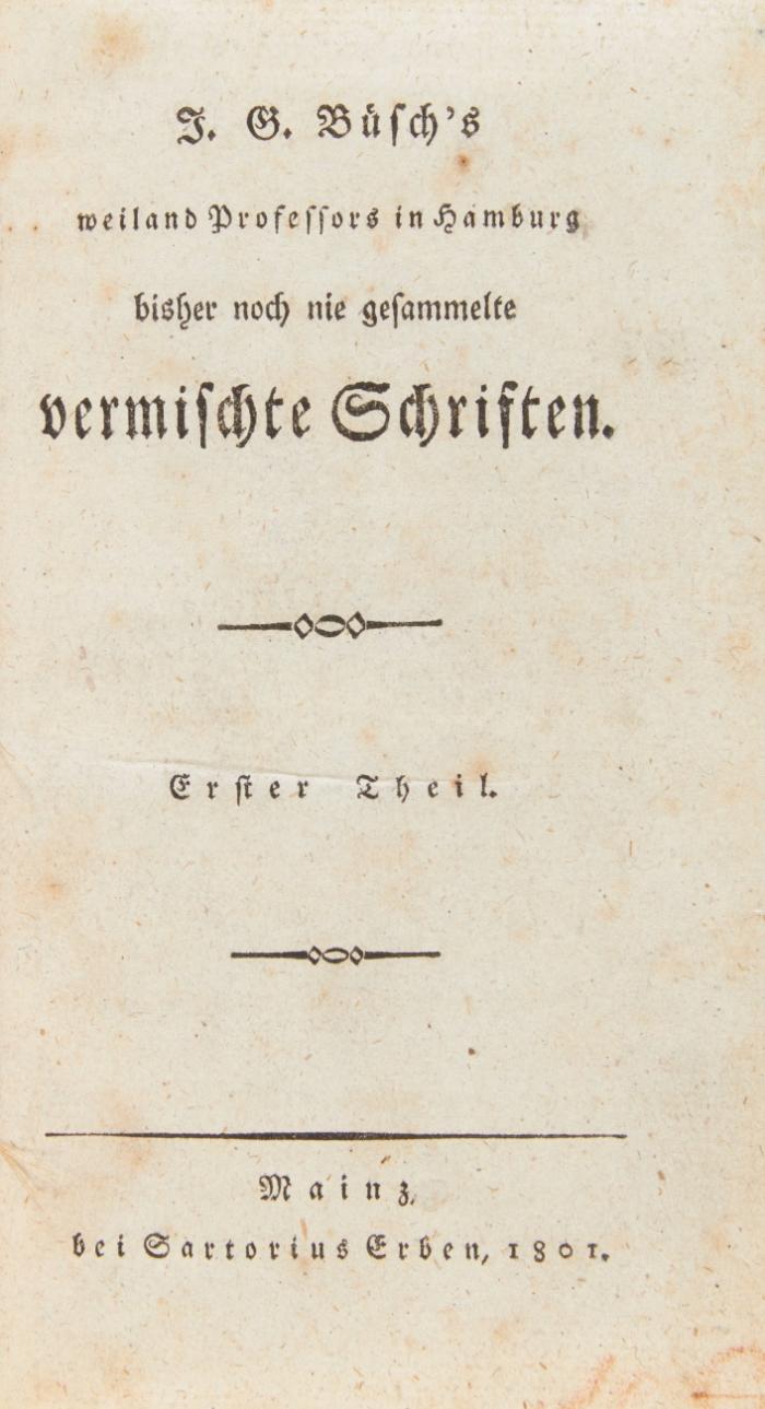 Bisher noch nie gesammelte vermischte Schriften. 2 Bde.