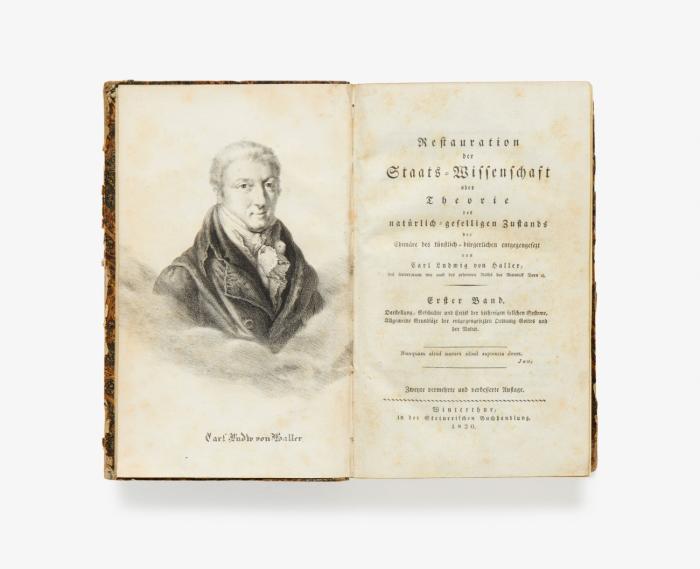 Restauration der Staats-Wissenschaft oder Theorie des natürlich-geselligen Zustands der Chimäre des künstlich-bürgerlichen entgegengesetzt. Zweyte vermehrte und verbesserte Auflage. 6 Bde.