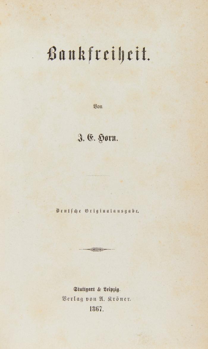 Bankfreiheit. Deutsche Originalausgabe.