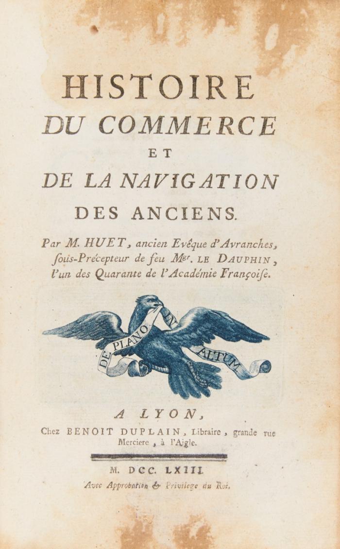 Histoire du commerce et de la navigation des anciens.