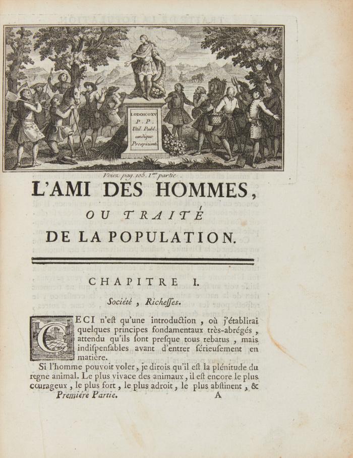 L'Ami des Hommes ou Traité de la population.  6 Tle. in 2 Bden.