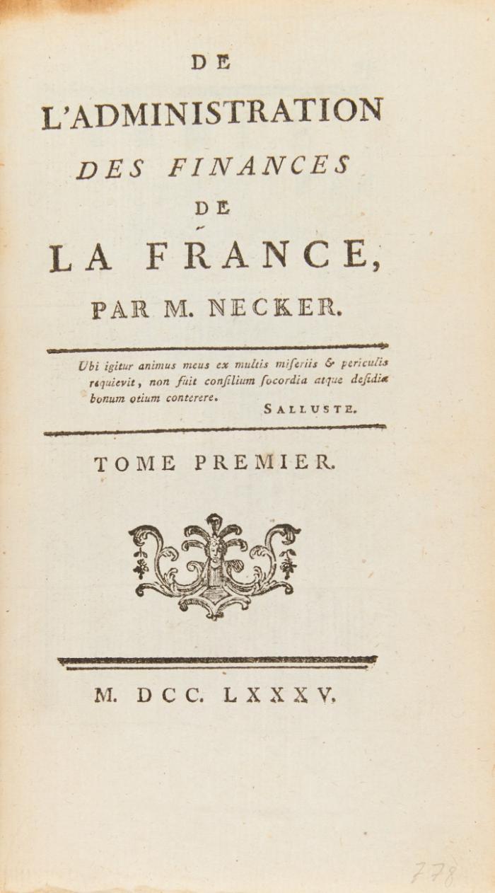 De l'Administration des finances de la france. 3 Bde.