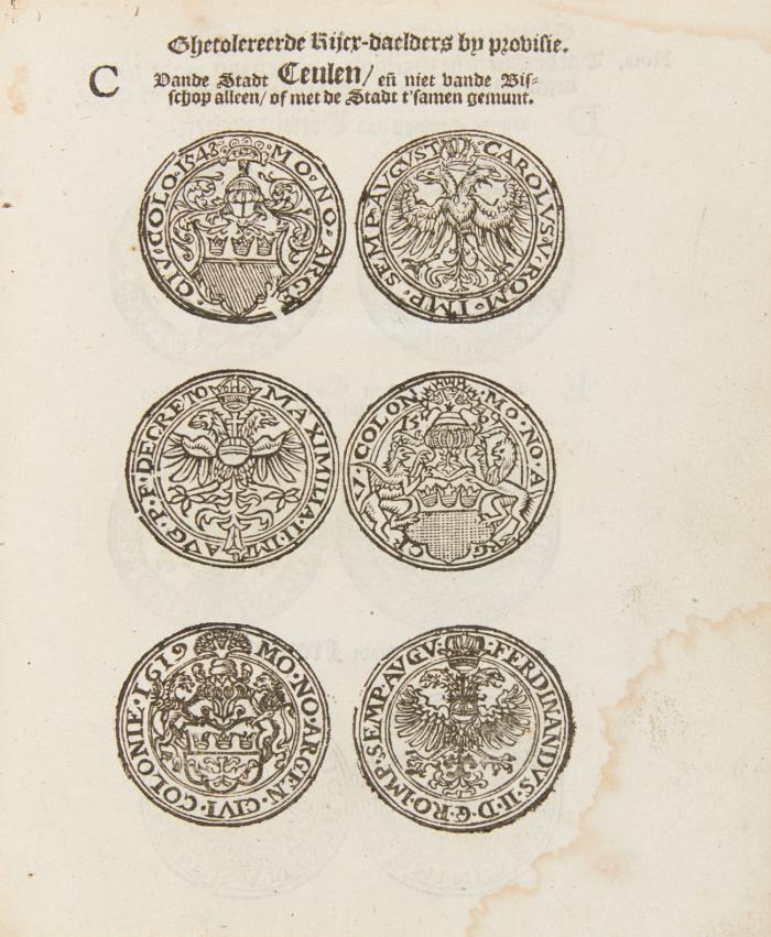 Renovatie van't Placcaet vande Munte/ vanden 21<sup>en</sup> Julij 1622 ...  / Beeldenaer, ofte Figuer-boeck/ dienende op de Nieuwe Ordonnantie vander Munte ... 2 Tle. in 1 Bd.