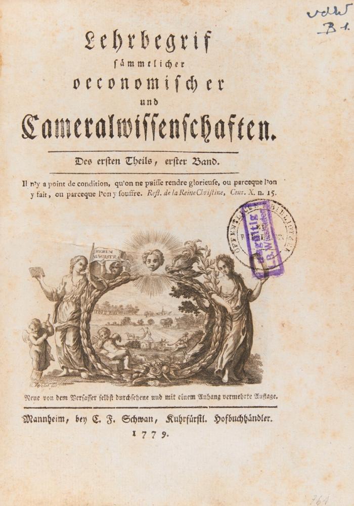 Lehrbegrif sämmtlicher oeconomischer und Cameralwissenschaften. Mischauflage. 4 Bde.