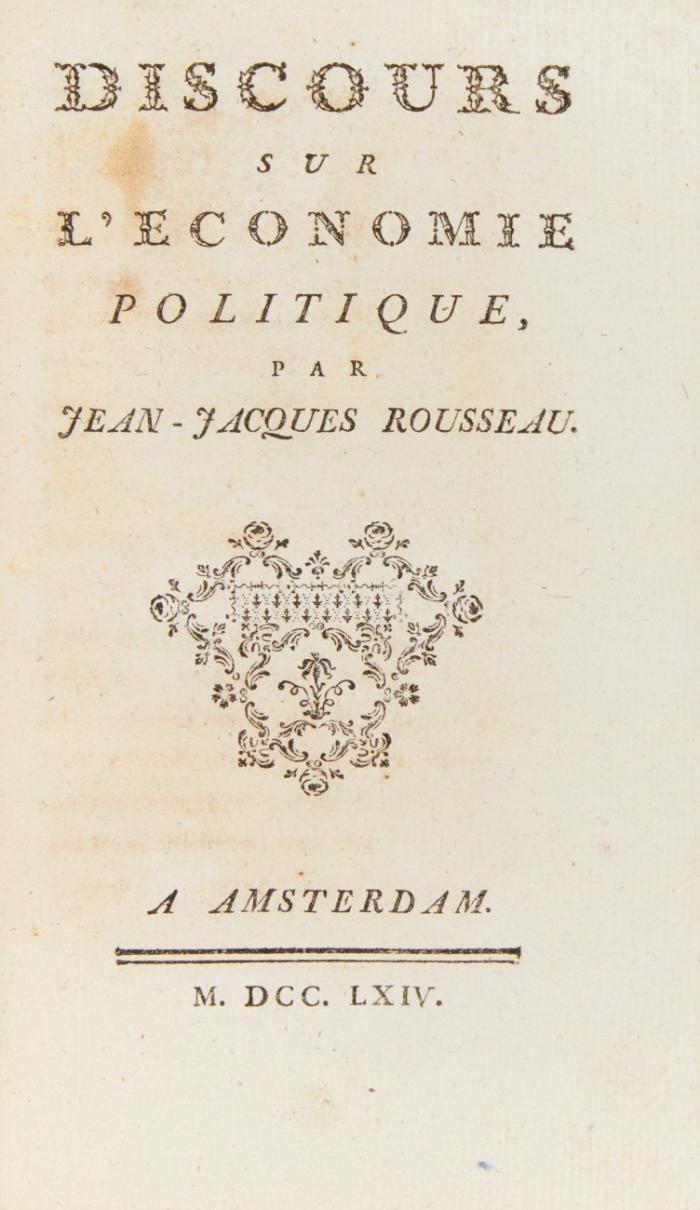 Discours sur l'economie politique.