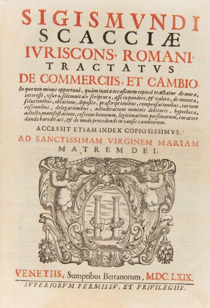 Tractatus de commerciis, et cambio. Accessit etiam index copiosissimus ...