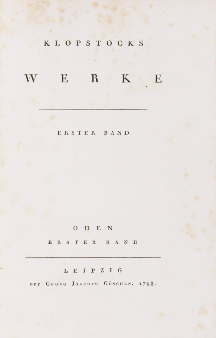 Oden. 2 Bde. (Bde. 1-2 aus den 12 Bden der Werke)