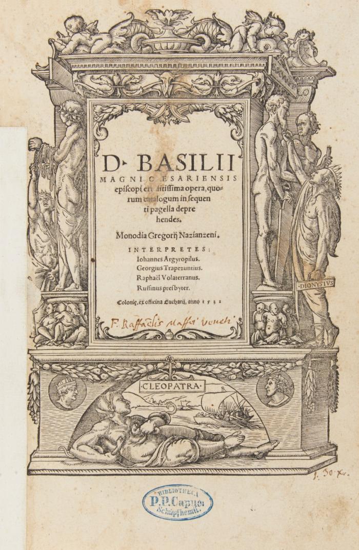 Episcopi eruditissima opera ... quorum catalogum in sequenti pagella deprehendes.