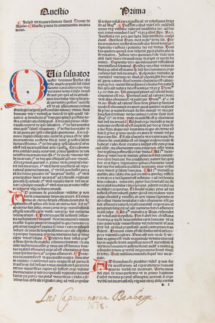 Summa theologiae. Pars tertia, cum additionibus [Supplementum tertiae partis Summae theologiae].
