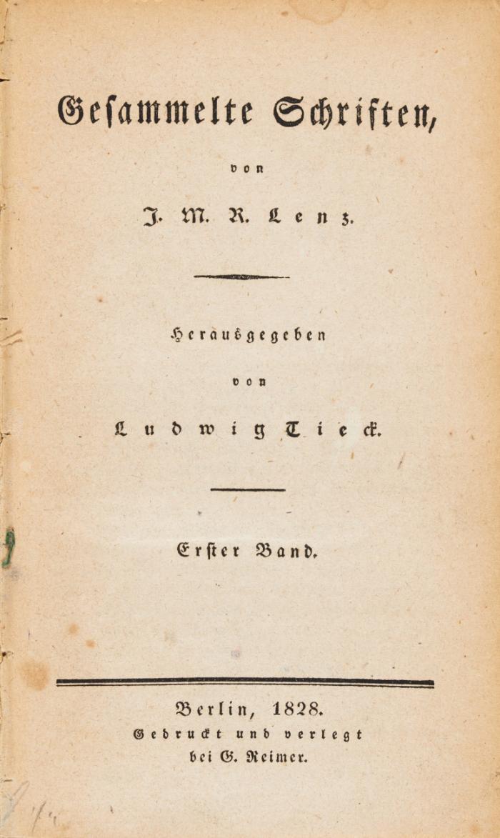 Gesammelte Schriften. Hrsg. von Ludw. Tieck. 3 Bde.