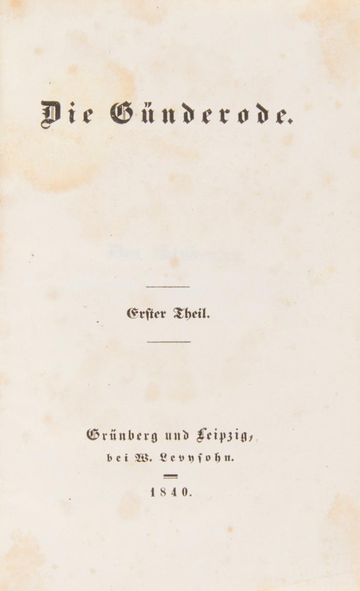 Die Günderode. 2 Tle. in 2 Bden.