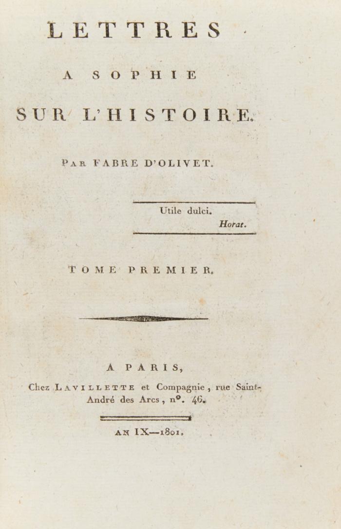 Lettres a Sophie sur l'histoire. 2 Bde.