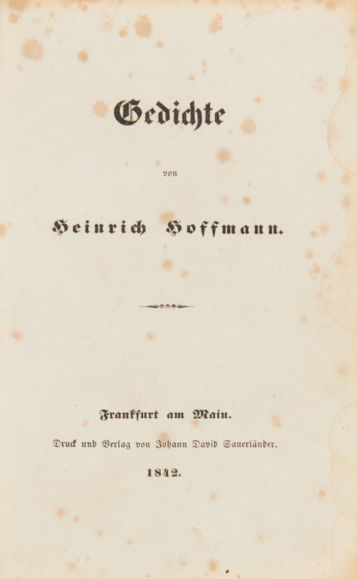H. Hoffmann: Gedichte. 1842.