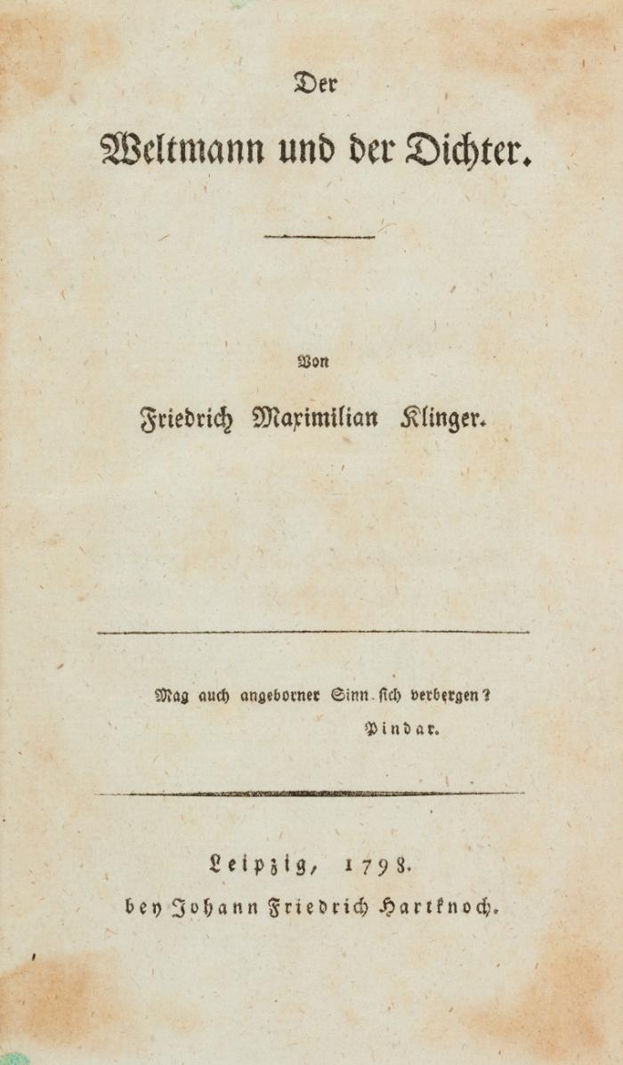 Der Weltmann und der Dichter.