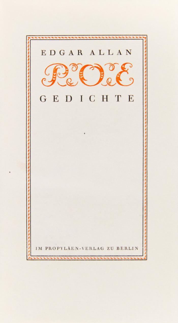 Edgar Allan Poes Werke, hrsg. v. Theodor Etzel. Gesamtausgabe der Dichtungen und Erzählungen. 6 Bde.