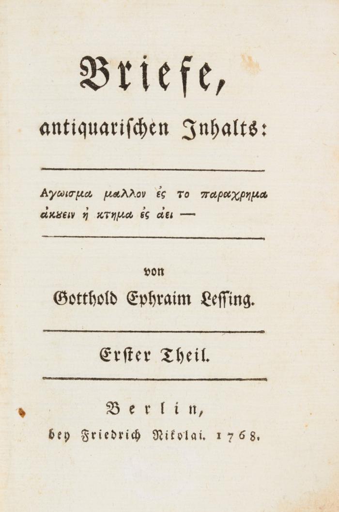 Briefe, antiquarischen Inhalts. 2 Tle. in 1 Bd.