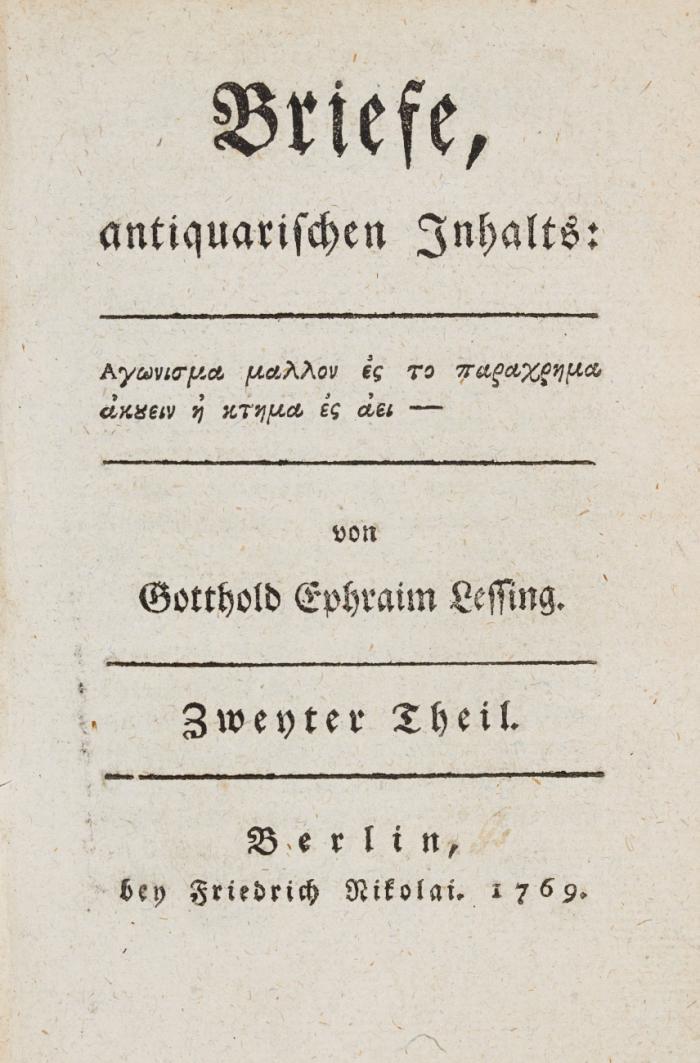 Briefe, antiquarischen Inhalts. 2 Tle. in 1 Bd.