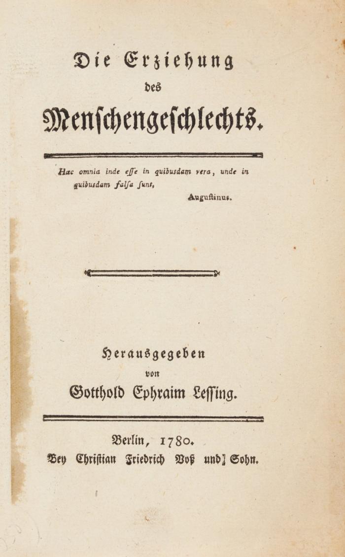 Die Erziehung des Menschengeschlechts.