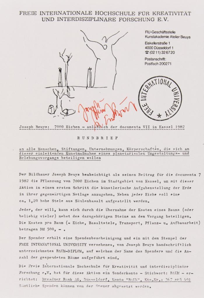 FREIE INTERNATIONALE HOCHSCHULE FÜR KREATIVITÄT UND INTERDISZIPLINÄRE FORSCHUNG E.V. (RUNDBRIEF)