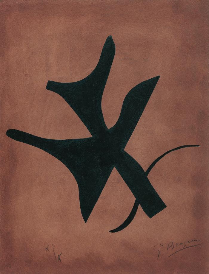 OISEAU VERT SUR FOND BRUN (AUS: G. APOLLINAIRE. SI JE MOURAI LÀ-BAS)