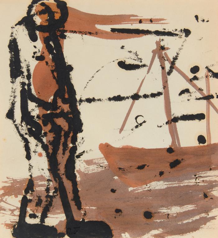 OHNE TITEL (MANN UND BOOT)