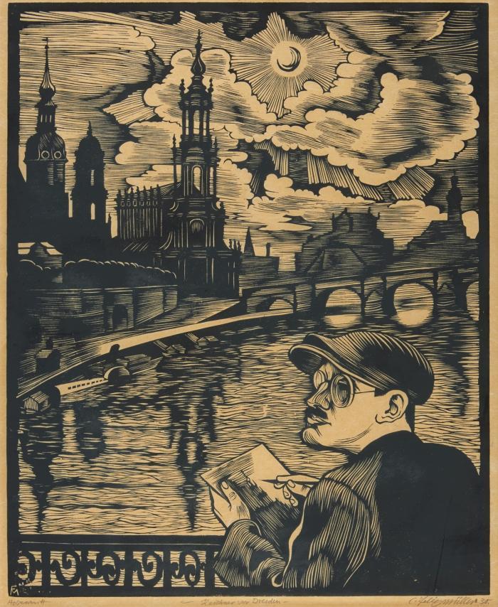 ZEICHNER VOR DRESDEN (SELBSTBILDNIS)