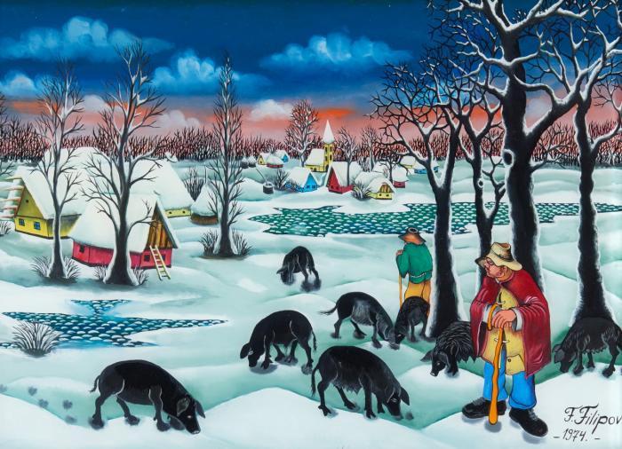 SCHWEINEHIRTE IM SCHNEE
