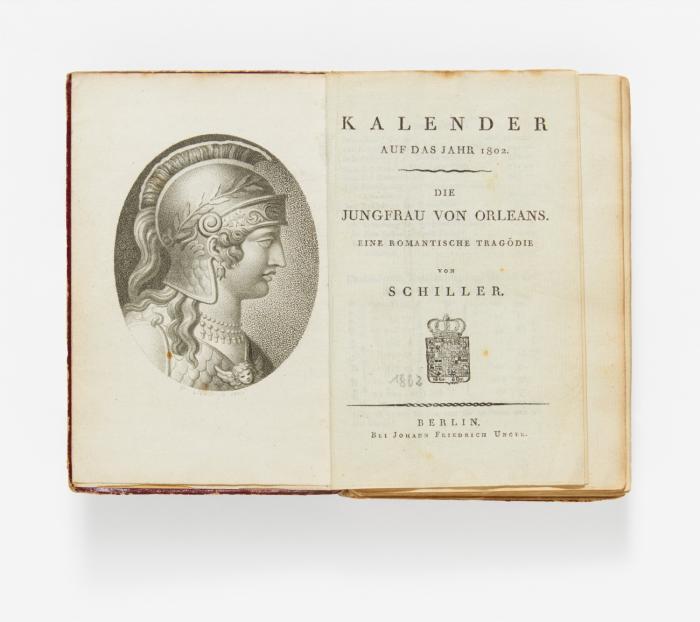 Kalender auf das Jahr 1802. Die Jungfrau von Orleans. Eine romantische Tragödie.