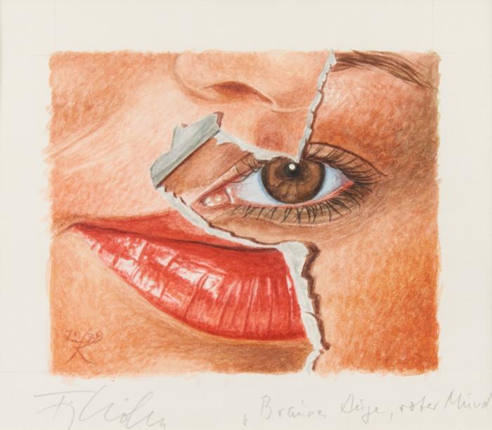 BRAUNE AUGEN, ROTER MUND