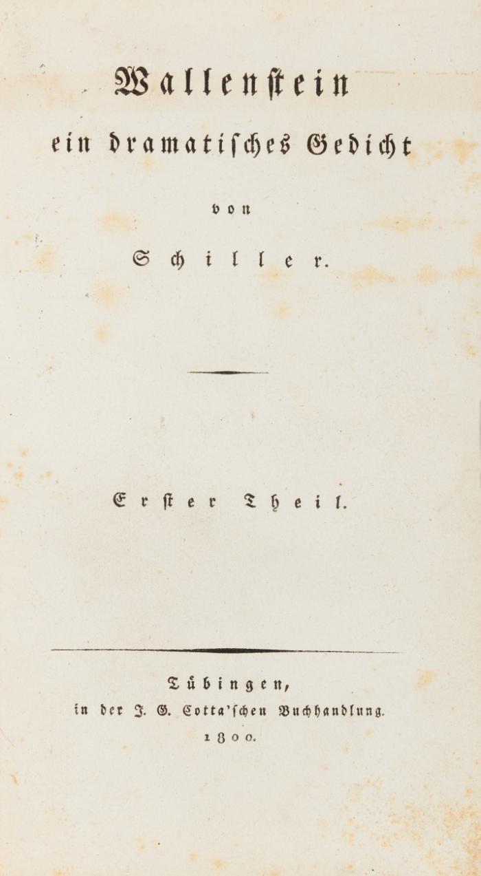 Wallenstein ein dramatisches Gedicht. 2 in 1 Bd.