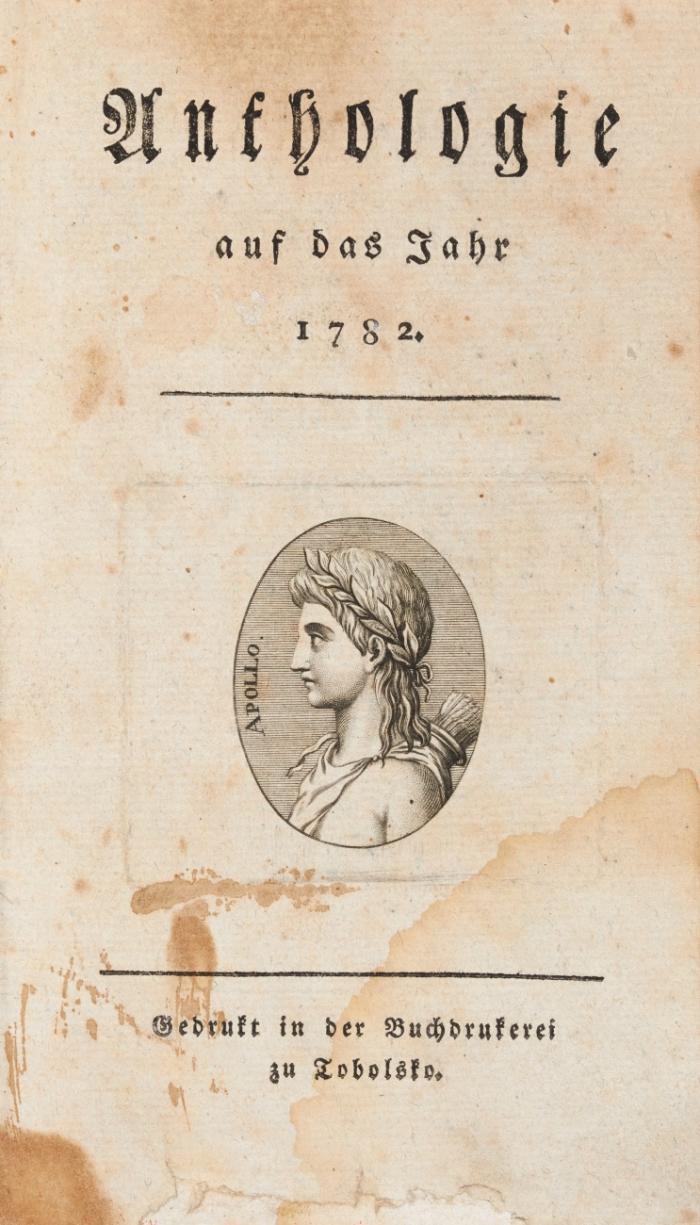 Anthologie auf das Jahr 1782.