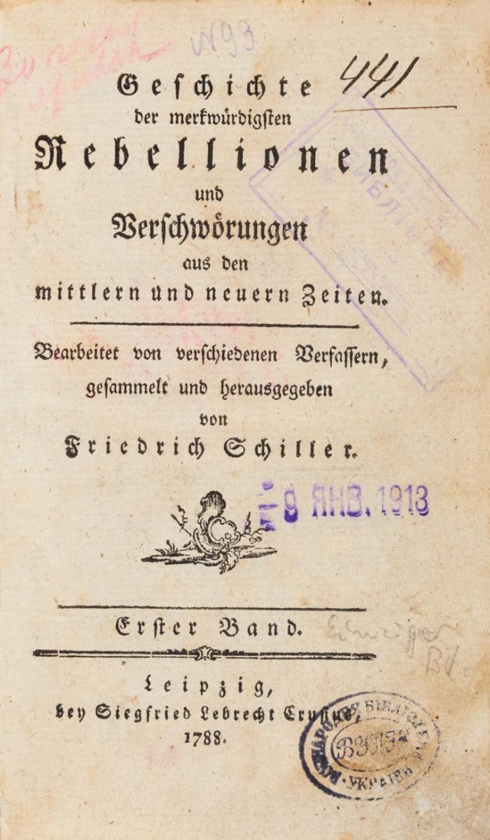 Geschichte der merkwürdigen Rebellionen und Verschwörungen aus den mittlern und neuern Zeiten. Bearbeitet von verschiedenen Verfassern ... Erster Band (alles Erschienene).
