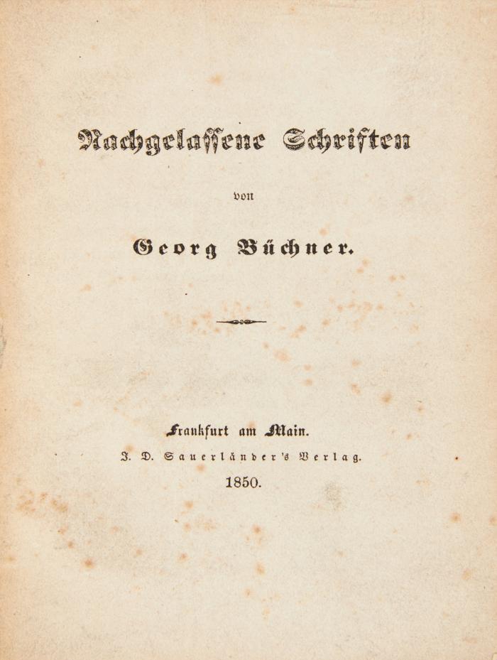 Nachgelassene Schriften.