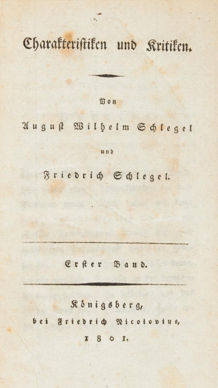 Charakteristiken und Kritiken. 2 Bde.