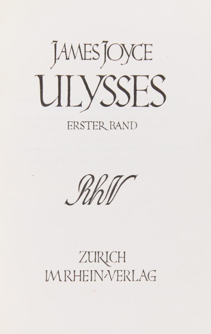 Ulysses. Vom Verfasser geprüfte definitive deutsche Ausgabe von Georg Goyert. 3. Auflage.