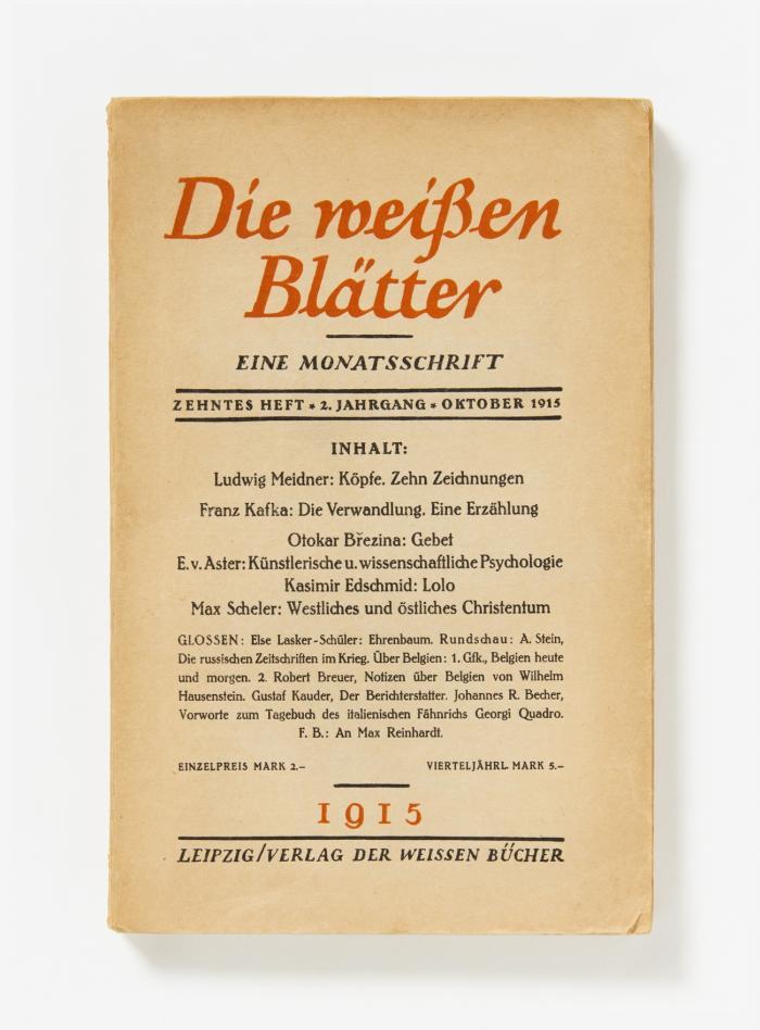 Die Verwandlung. In: Die weißen Blätter.