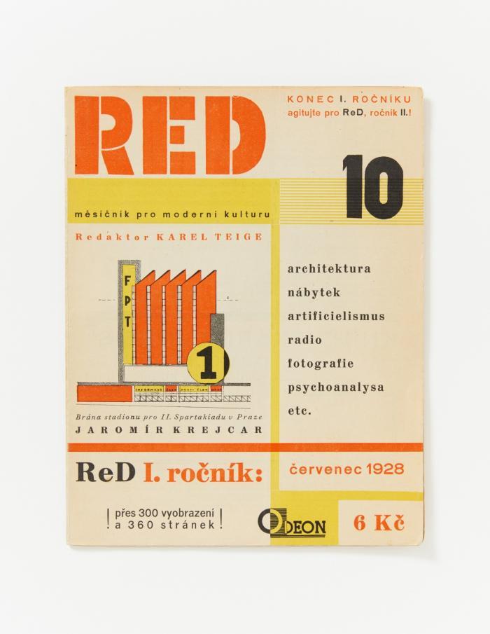 ReD. Revue svazu moderni kultury Devetsil. (Internationale Monatsschrift für moderne Gestaltung). Jahrgang 1928, Hefte 8 und 10.